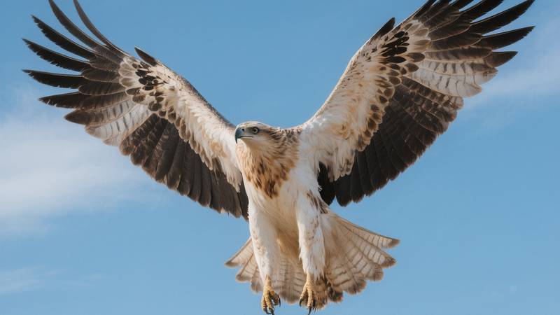 Un Aigle botté en vol.
