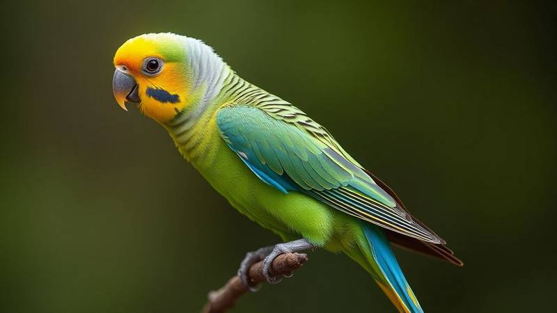 Une Perruche de Fischer colorée.