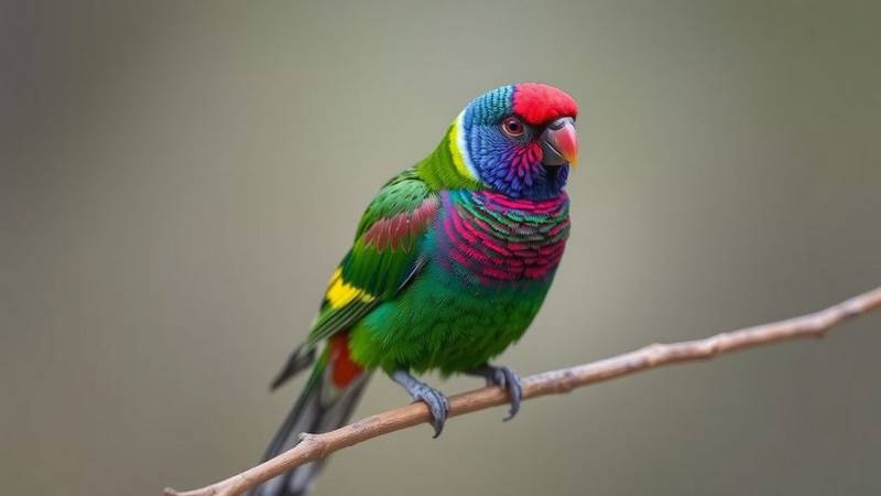 Une Rosella multicolore.