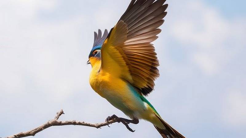 A Bird-of-Paradise with its extravagant plumage.